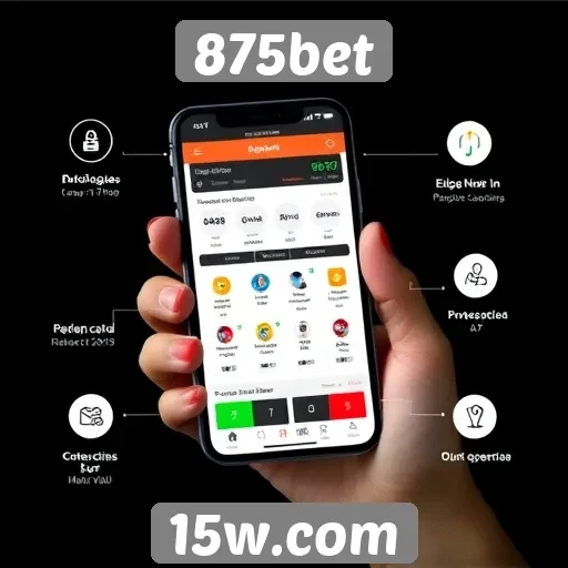 Funcionalidade do aplicativo móvel 875bet em destaque